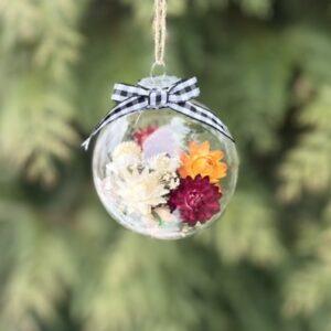 Keepsake Glass Ornament with Dried Flowers
