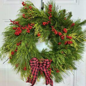 Holly Berry Evergreen Wreath